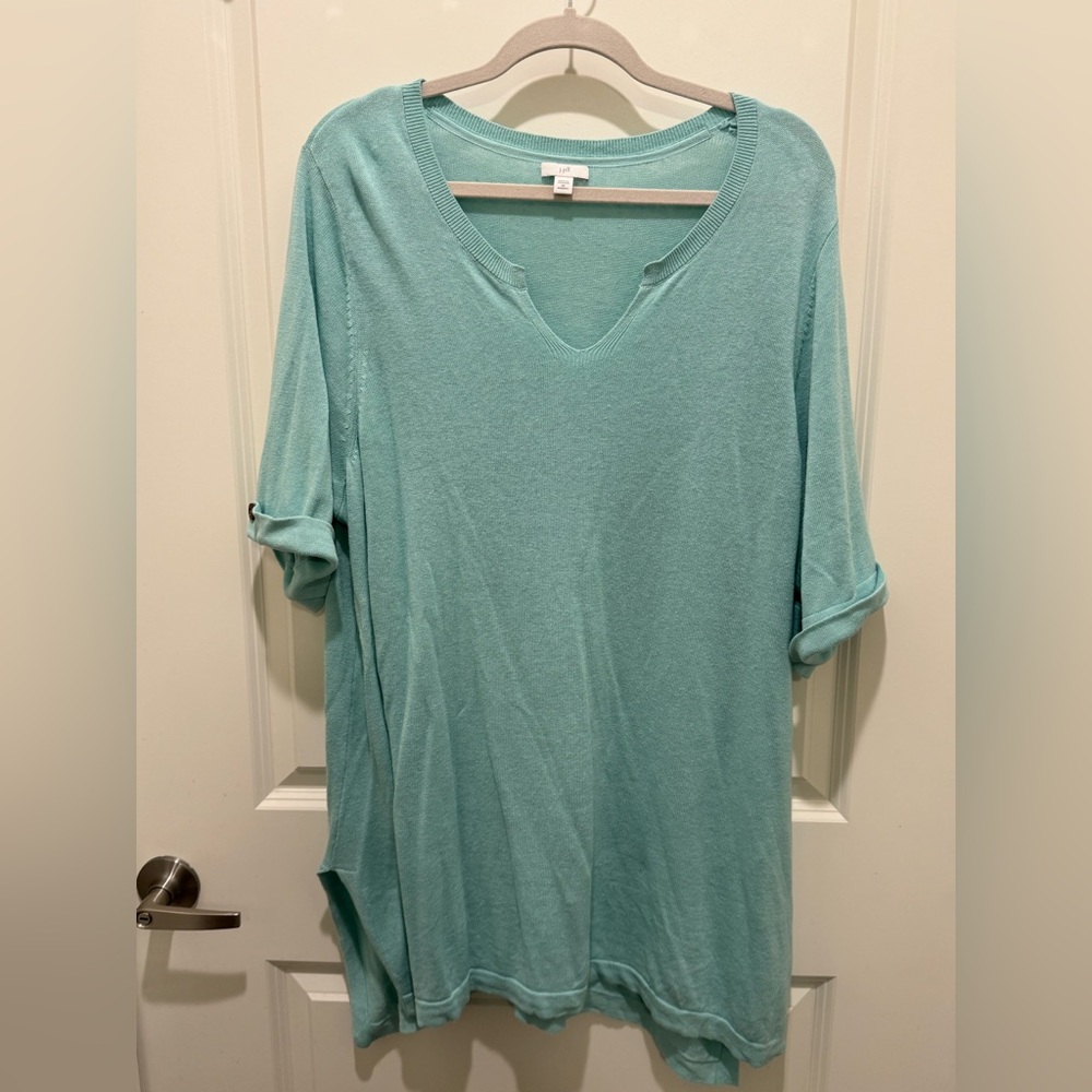 J. Jill Aqua V-Neck Tunic